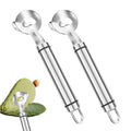 2 Pieces Multi-Function Nopal Cactus Peeler Cutter Stainless Steel Pelador De Nopales with Groove Edge Ergonomic Cactus Peeling Spoon Safe Easy Thorn Remover Kitchen Cooking Tools Accessories