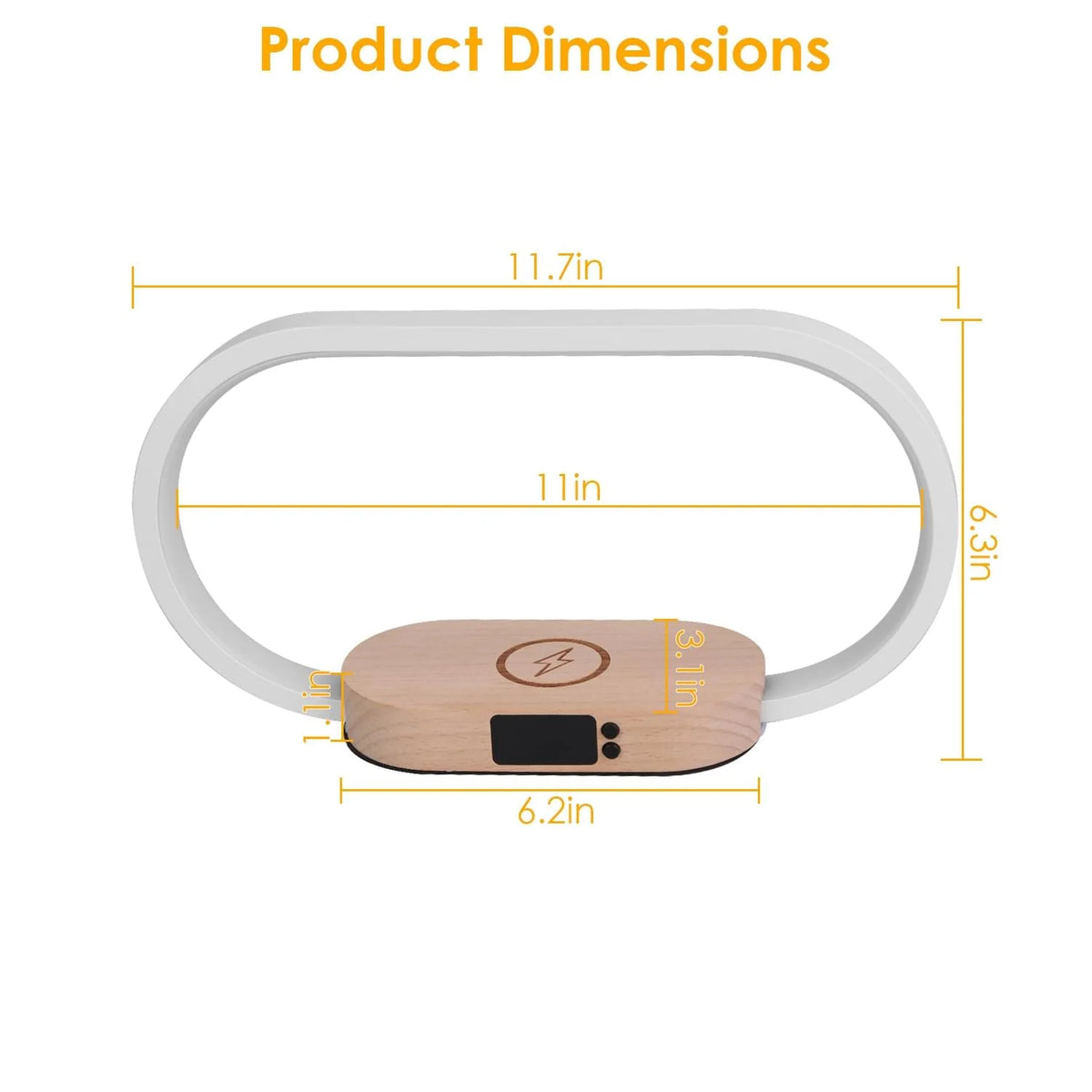 1 Set Bedside Table Lamp Touch Control Lamp with Clock Wireless Charging LED Desk Lamp Dimmable Nightstand Reading Lamp