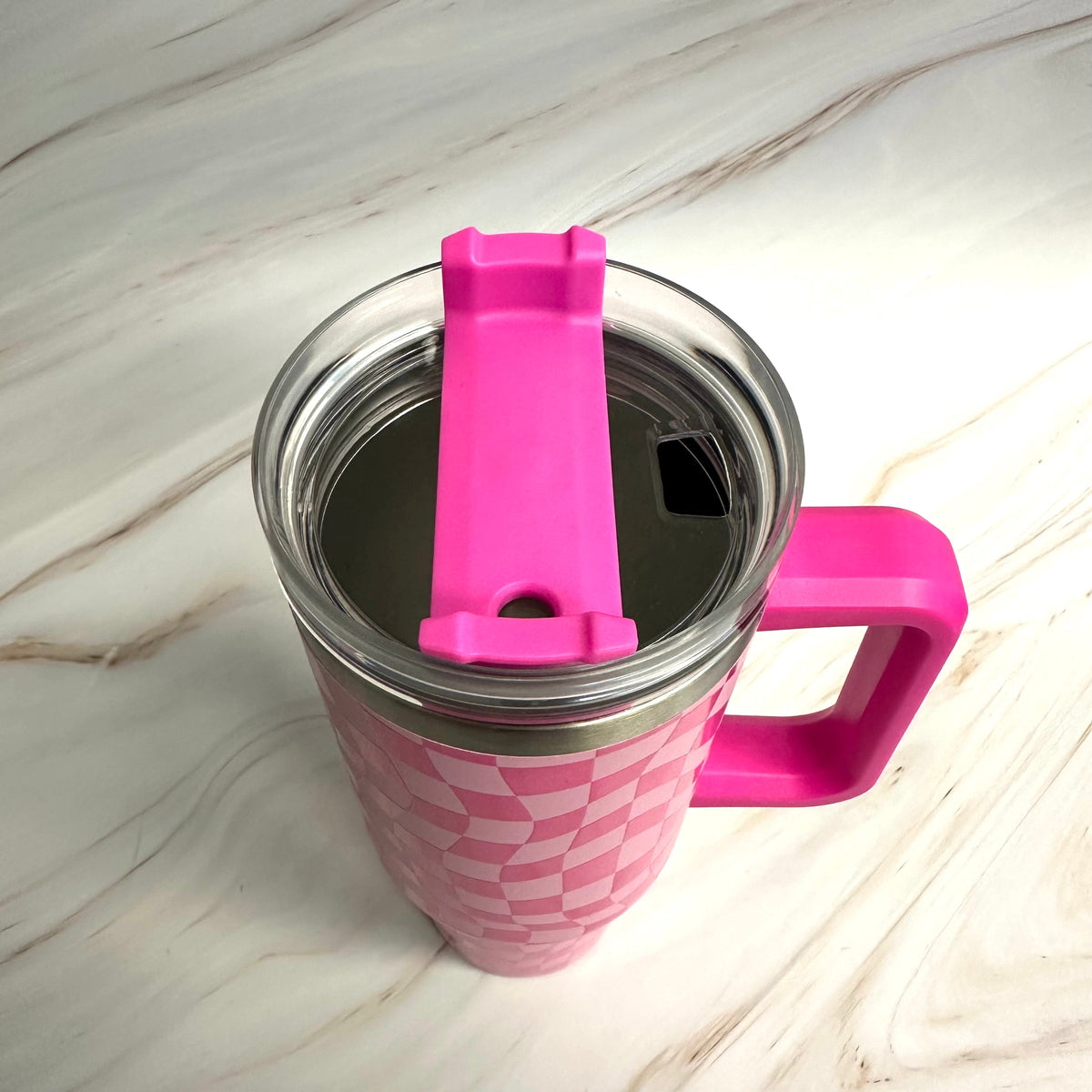 Stylish Checker Large Water Cup with Handle