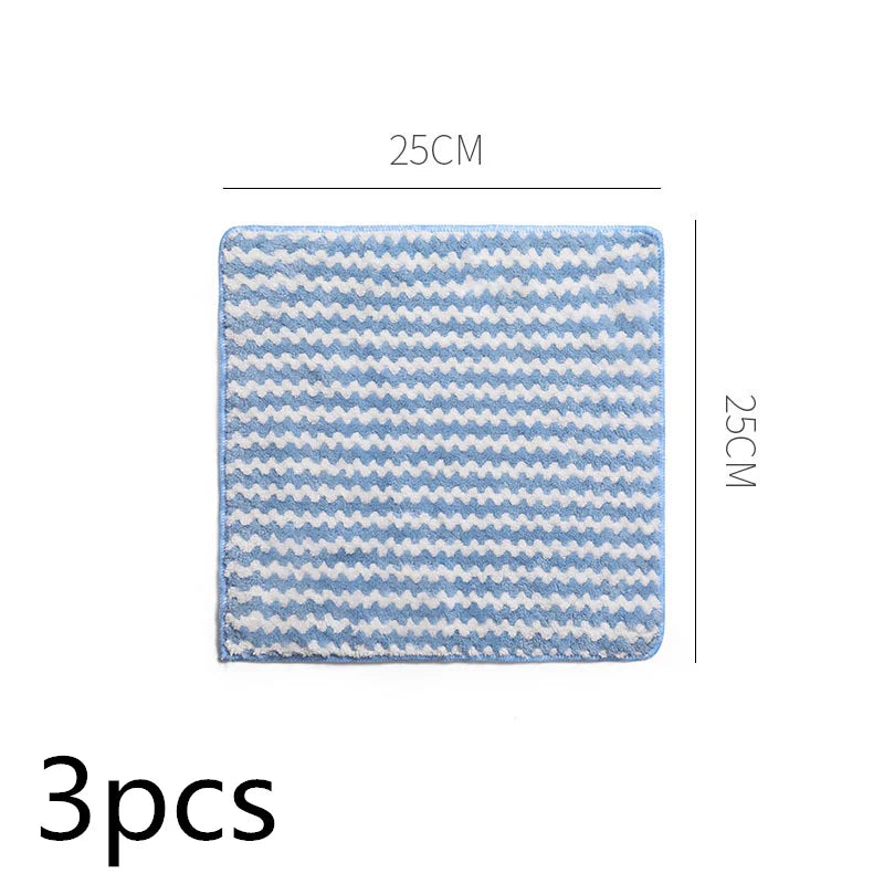 Kitchen Cleaning Rag Coral Fleece Dish Washing Cloth Super Absorbent Scouring Pad Dry and Wet Kitchen Cleaning Towels Lazy Cleaning Supplies