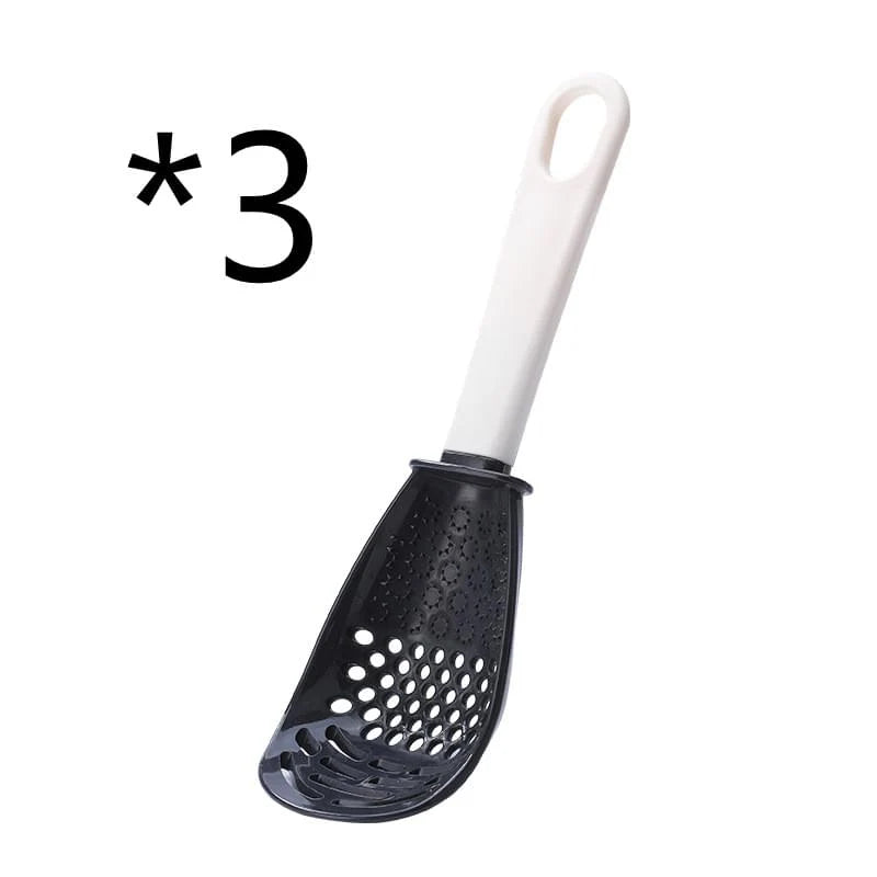 Multifunctional Slotted Spoon Grinding Cooking Spoon Mashed Auxiliary Food Ginger Garlic Spoon Press Potatoe Stir-Frying Spatula Kitchen Gadget