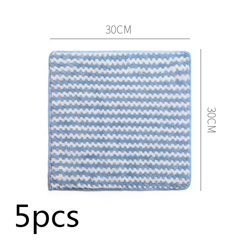 Kitchen Cleaning Rag Coral Fleece Dish Washing Cloth Super Absorbent Scouring Pad Dry and Wet Kitchen Cleaning Towels Lazy Cleaning Supplies