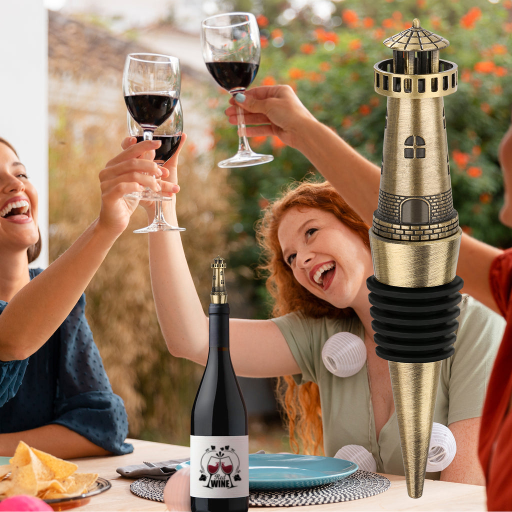Creative Lighthouse Wine Stopper, Seals the Aroma of Wine, Protects High-Quality Wine, and Serves as a Premium Tool for Wine Preservation.