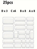 25Pcs Drawer Storage Box Set, Multi-Functional Transparent Plastic Drawer Storage Set Drawer Divider Storage Box and Storage Box
