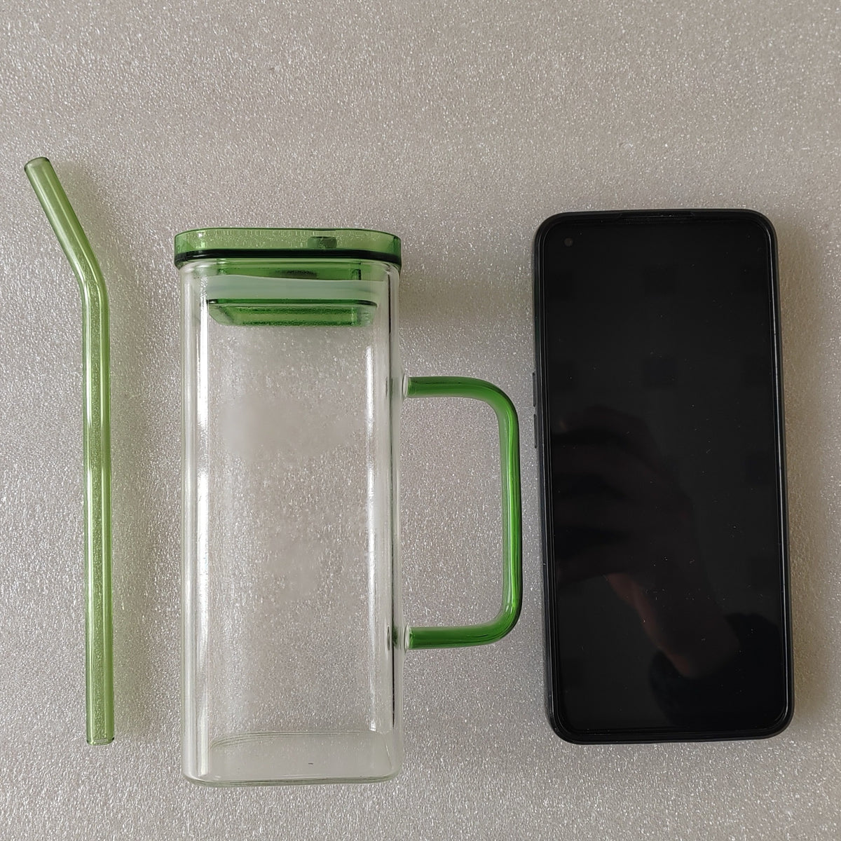 1 Pcs Transparent Glass Straw Cup, 6 Colors Square Glass Cup with Straw and Lid, High Borosilicate Glass Cup, Milk Cup, Juice Cup, Cold Drink Cup, Coffee Cup, Tea Cup, Office Cup, Gift Cup