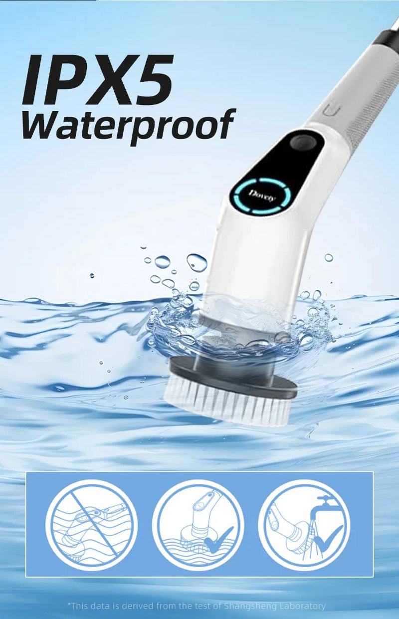 Electric Cordless ABS Scrubber Long Handle Household Kitchen Plastic Floor Cleaning Brush Cleaning Tool