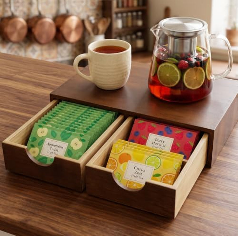 Wooden K Cup Organizer, Countertop Coffee Storage Drawer Organizer