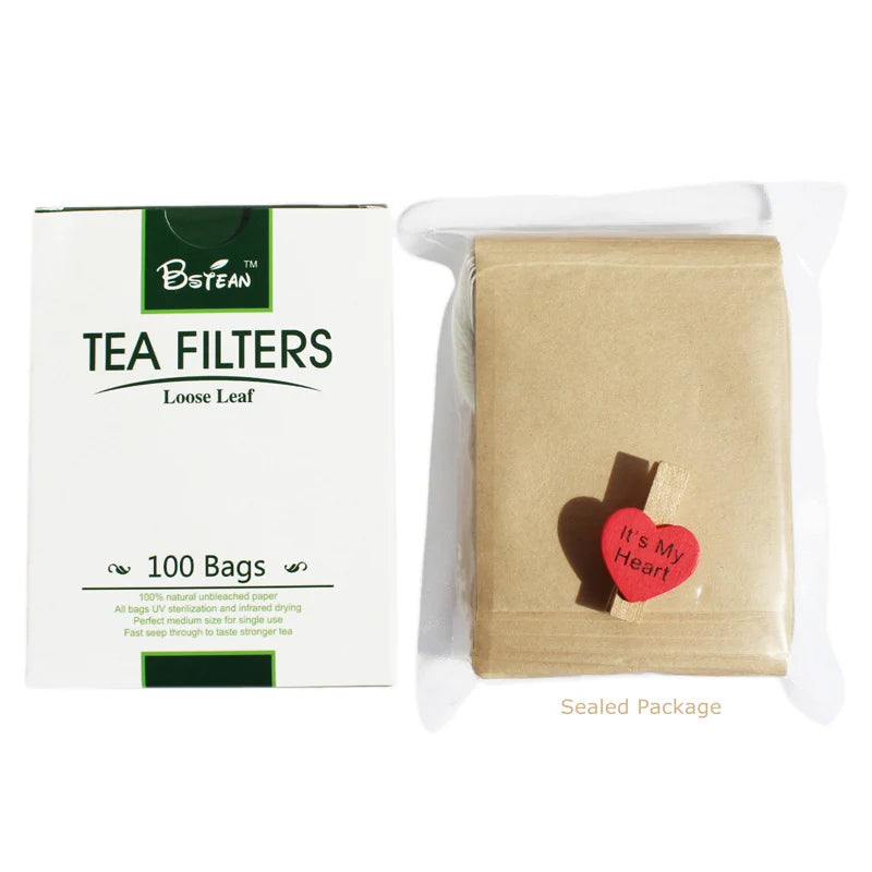200 PCS Tea Filter Bags,Disposable Tea Infuser Drawstring Loose Leaf Tea with Natural Unbleached Paper and Free Clip
