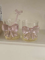 Hand-Blown Bow Glass Cups – Set of 2