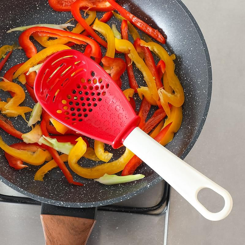 Multifunctional Slotted Spoon Grinding Cooking Spoon Mashed Auxiliary Food Ginger Garlic Spoon Press Potatoe Stir-Frying Spatula Kitchen Gadget