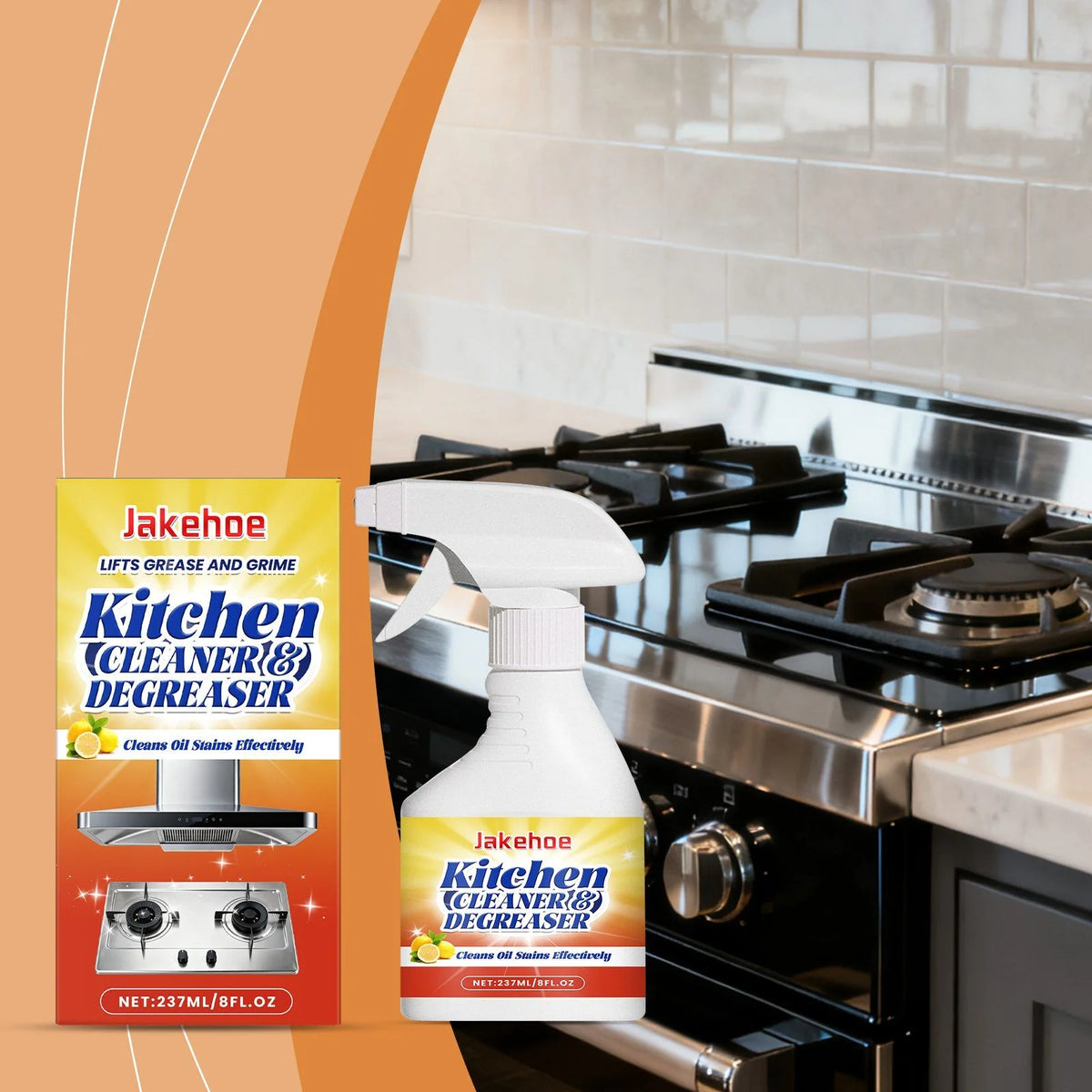 JAKEHOE Kitchen Degreasing Foam Spray, 237 Ml