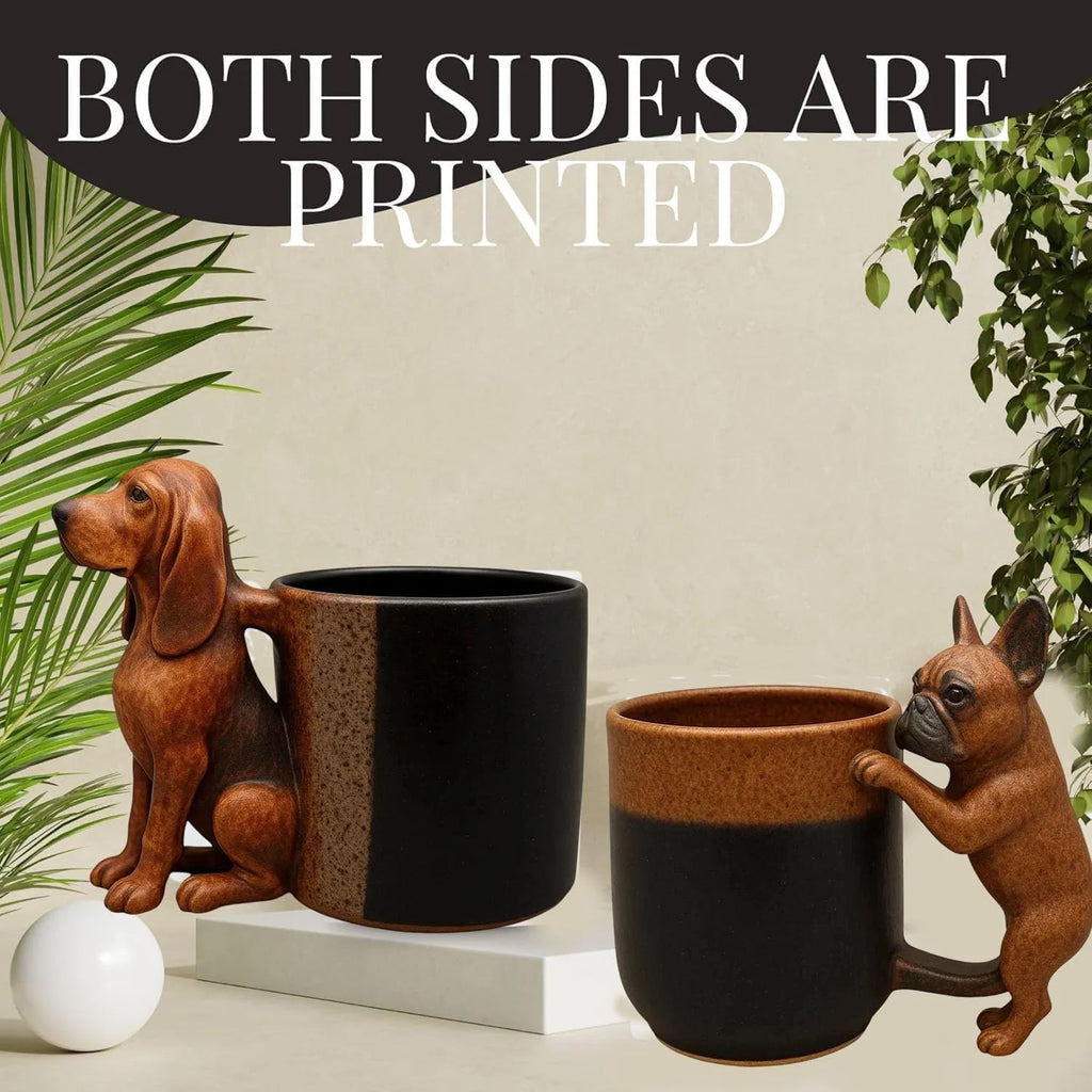3D Handmade Dachshund Mug, Creative 3D Animal Shape Ceramic Mug,11 Oz Unique Dog Coffee Mugs