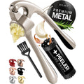 Premium Rust-Proof Garlic Press Set - Easy-Squeeze Mincer with Silicone Peeler & Brush