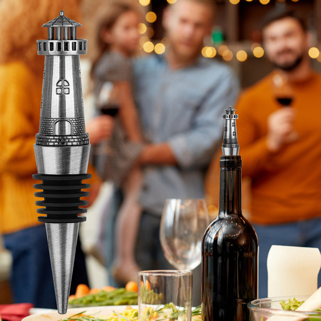 Creative Lighthouse Wine Stopper, Seals the Aroma of Wine, Protects High-Quality Wine, and Serves as a Premium Tool for Wine Preservation.