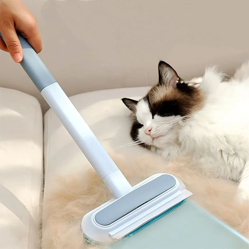 3 in 1 Pet Hair Remover Brush Long Handle Tool for Cat Dog Fur Sofa Window Lint Roller Scraper Household Gadget