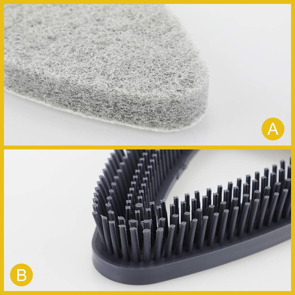 Tub Tile Scrubber Brush 2 in 1 Cleaning Brush Pole Stiff Bristles Scouring Pads for Cleaning Bathroom Kitchen Toilet Wall Tub Tile Sink Non-Scratch