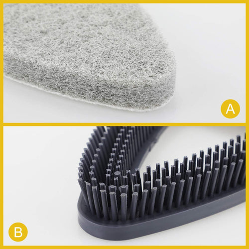 Tub Tile Scrubber Brush 2 in 1 Cleaning Brush Pole Stiff Bristles Scouring Pads for Cleaning Bathroom Kitchen Toilet Wall Tub Tile Sink Non-Scratch