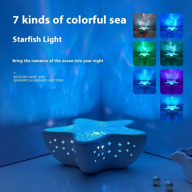 Starfish Projection Lamp Water Ripple Small Night Lamp Bedroom