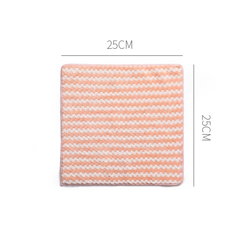 Kitchen Cleaning Rag Coral Fleece Dish Washing Cloth Super Absorbent Scouring Pad Dry and Wet Kitchen Cleaning Towels Lazy Cleaning Supplies