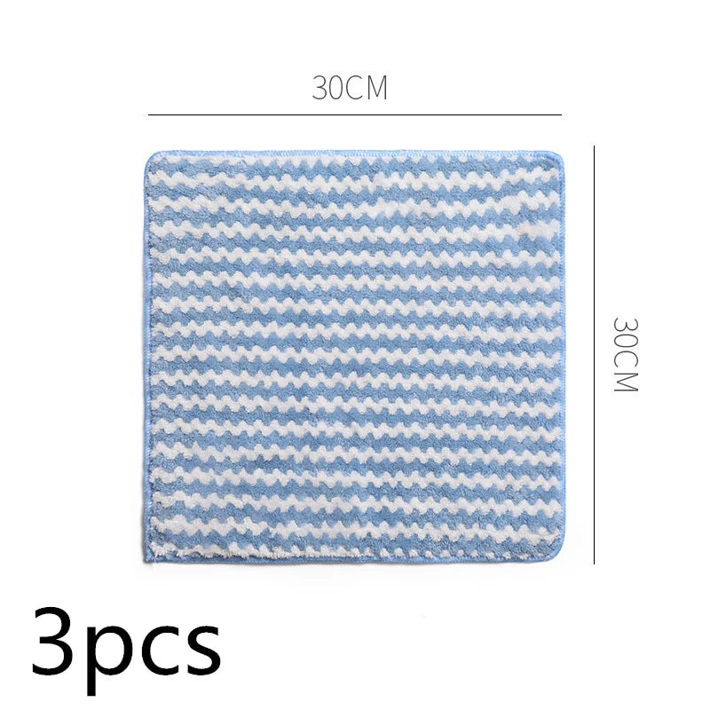Kitchen Cleaning Rag Coral Fleece Dish Washing Cloth Super Absorbent Scouring Pad Dry and Wet Kitchen Cleaning Towels Lazy Cleaning Supplies