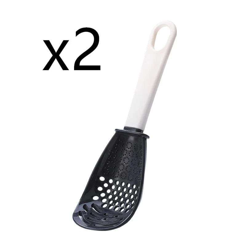 Multifunctional Slotted Spoon Grinding Cooking Spoon Mashed Auxiliary Food Ginger Garlic Spoon Press Potatoe Stir-Frying Spatula Kitchen Gadget
