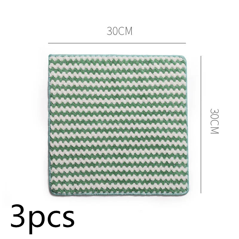 Kitchen Cleaning Rag Coral Fleece Dish Washing Cloth Super Absorbent Scouring Pad Dry and Wet Kitchen Cleaning Towels Lazy Cleaning Supplies
